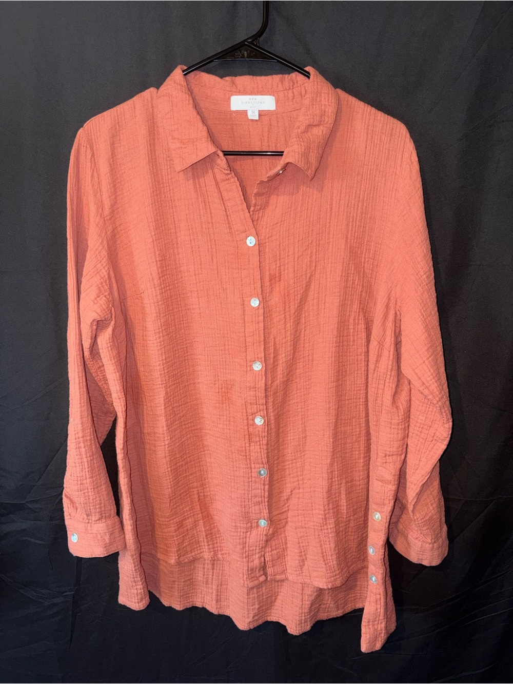 New Directions Curvy Gauze Blouse